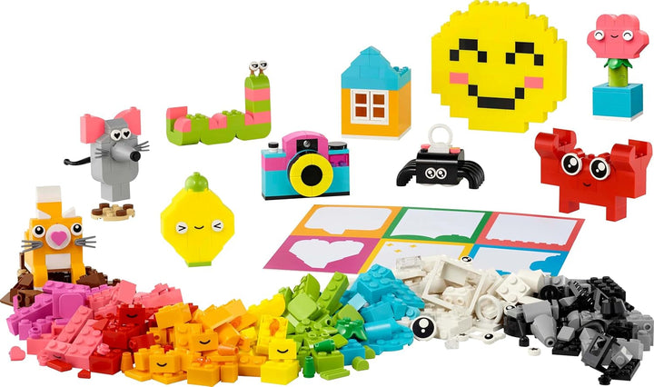 LEGO Classic Creative Fun Box, Cărămizi de construcție colorate pentru jocuri de rol imaginative, Set de construcție pentru începători, Jucării pentru fete și băieți de la 5 ani, Modele de reconstruit 11042