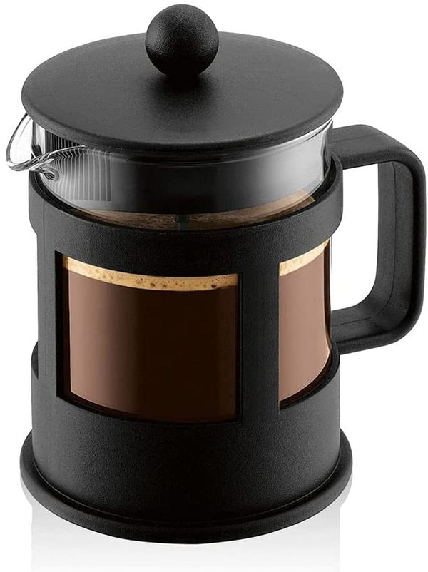 Bodum 1784-01 KENYA filtru de cafea (sistem de presare franțuzească, rezistent la mașina de spălat vase), negru, 0,5 l, 4 cești