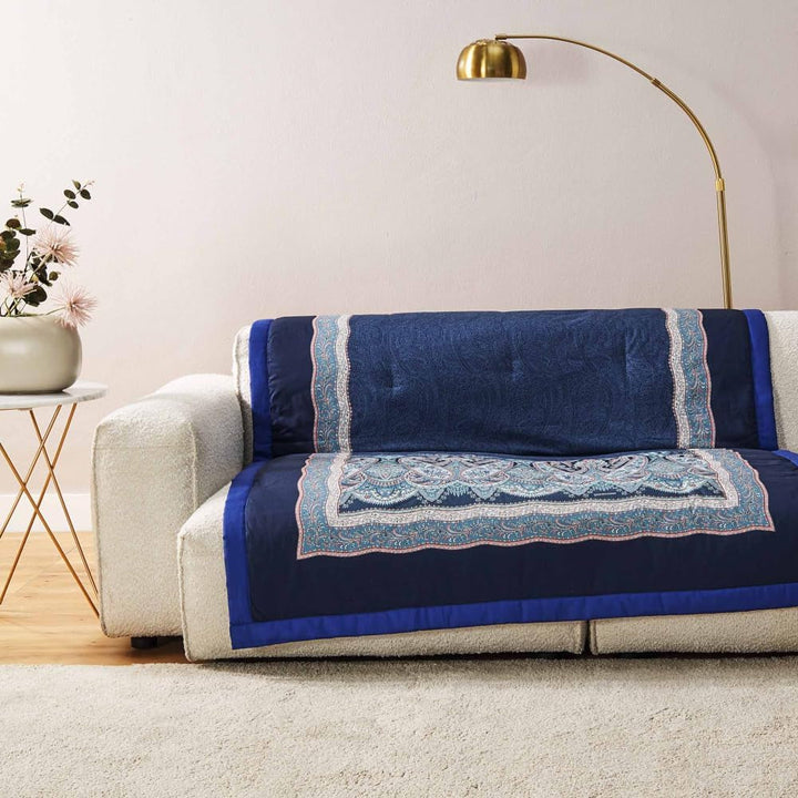 BASSETTI bumbac carouri SABBIONETA culoare BLUE B3 dimensiunea 135X190