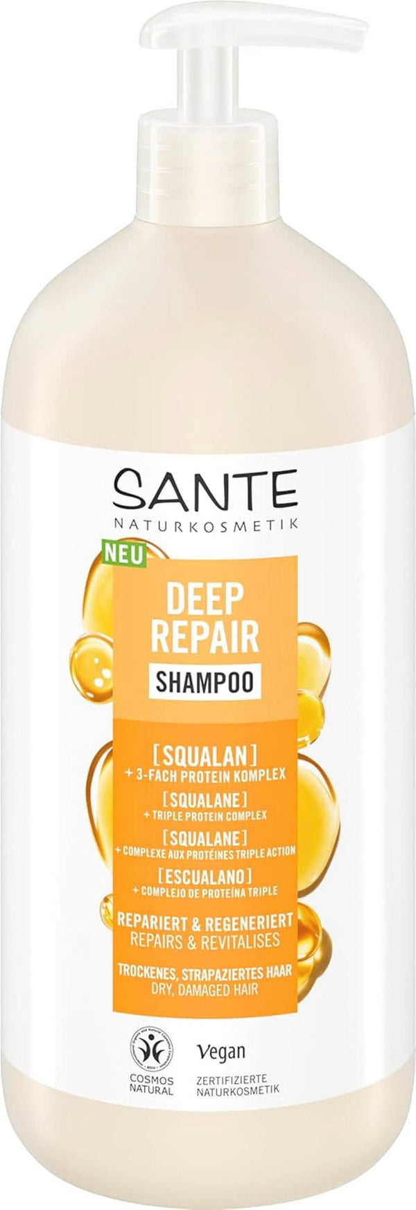 SANTE Naturkosmetik, șampon vegan de îngrijire pentru păr neted și strălucitor, 950 ml