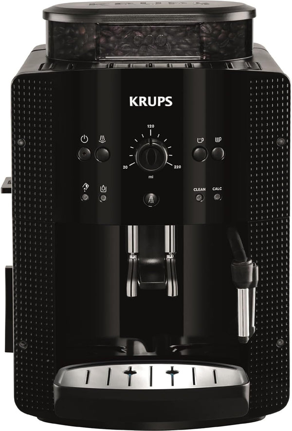 Mașină de cafea Krups Arabica Picto complet automată, duză pentru spumă de lapte, funcție pentru 2 cești, control rotativ, curățare ușoară, mașină de cafea, negru, EA810870