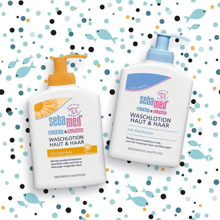 Sebamed Baby Und Kind Waschlotion Haut Und Haar Shampoo 3Er Vorteilspack, Reinigt Zarte Kinderhaut Mild, Auch Bei Trockener Haut Und Reizungen, Shampoo Und Duschgel, 200 Ml (3Er Pack)