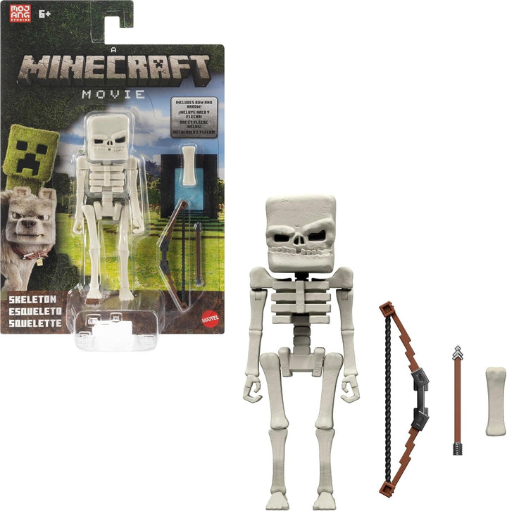 Mattel Minecraft Story Set cu 4 figurine de acțiune și 3 accesorii, Encounters In The Overworld Set, inspirat de un film Minecraft, jucărie de colecție, JFR70