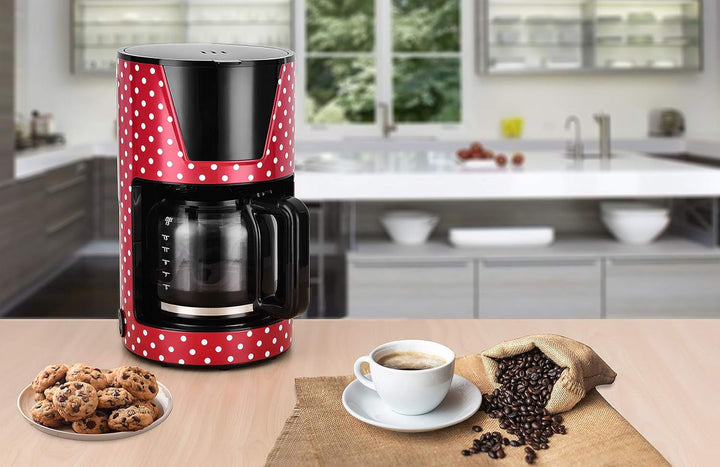 Kalorik TKG CM 1045.1 RWD Cafetieră cu filtru Cu ulcior de sticlă de 1,5 litri, 900 W, roșu/alb
