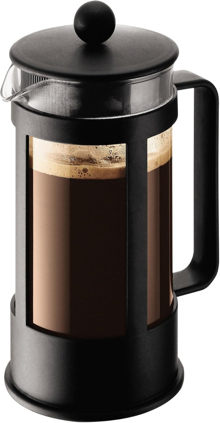 Bodum 1784-01 KENYA filtru de cafea (sistem de presare franțuzească, rezistent la mașina de spălat vase), negru, 0,5 l, 4 cești