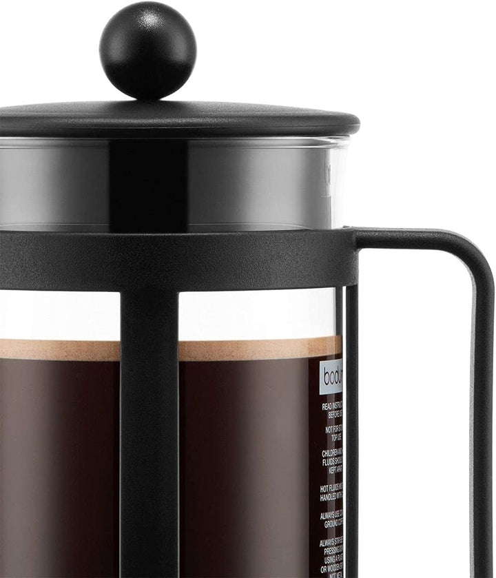 Bodum 1784-01 KENYA filtru de cafea (sistem de presare franțuzească, rezistent la mașina de spălat vase), negru, 0,5 l, 4 cești