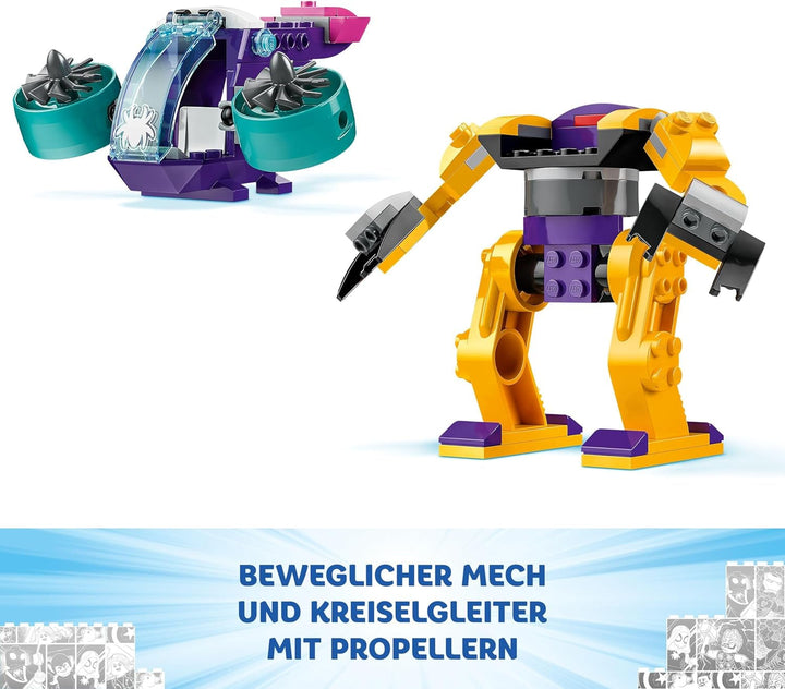 LEGO Marvel Sediul central al echipei lui Spidey, Spider-Man jucărie cu vehicul și Mech, cadou pentru băieți și fete de la 4 ani, care sunt fani ai serialului TV Spidey și super prietenii săi 10794