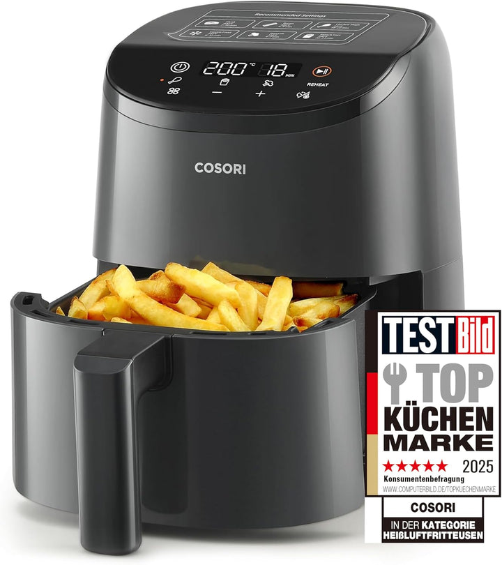 COSORI Heißluftfritteuse Airfryer, 12-In-1 Air Fryer XXL 6,2L, Heissluftfritteuse Mit Sichtfenster & Shake-Reminder, 80 Rezepte, 55 Prozent Energiesparend, Spülmaschinenfeste Körbe