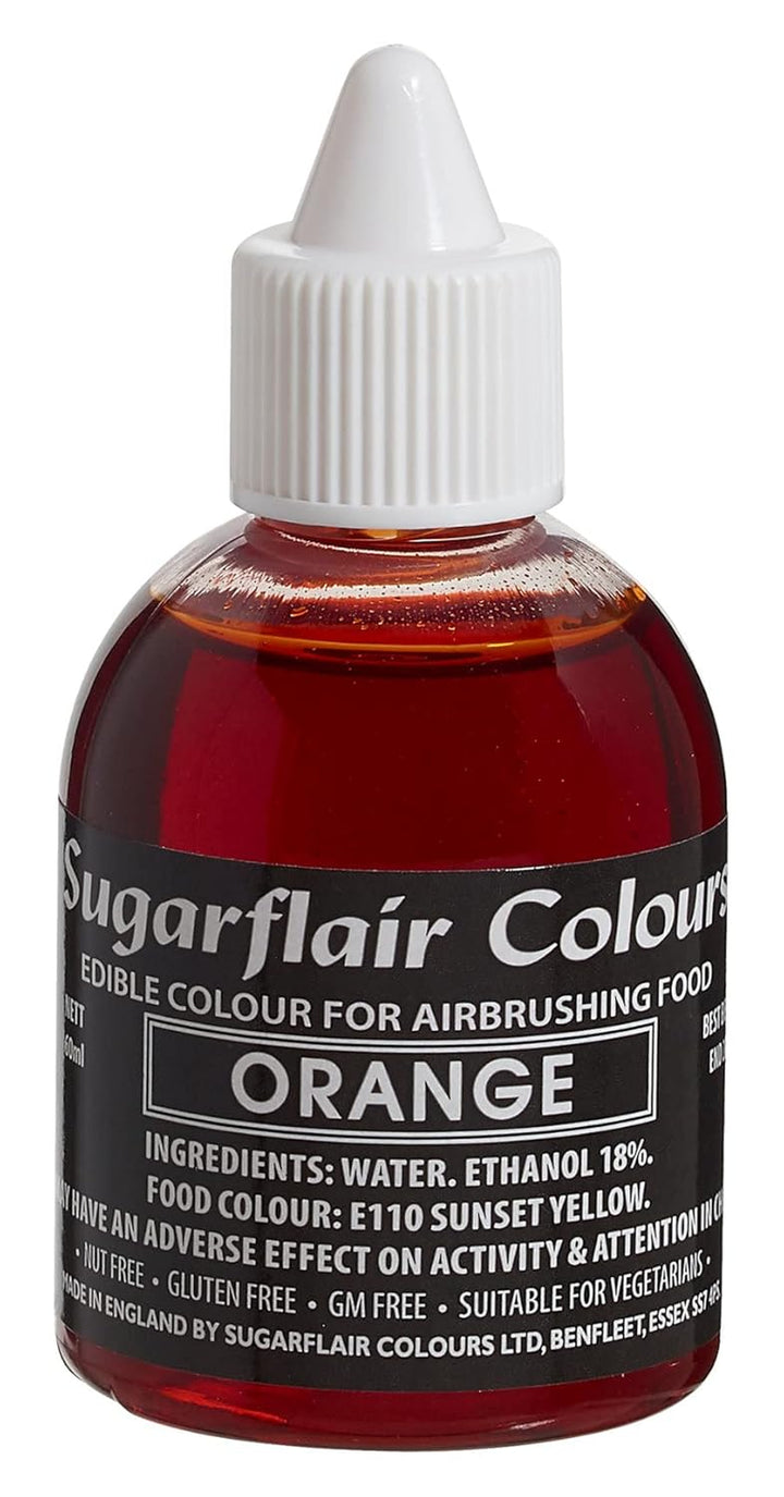 Sugarflair Airbrush Colouring Lebensmittelfarbe Black - Essbare Lebensmittel Farbe Flüssig, Airbrush-Farbe Für Kuchen, Cupcakes, Zuckerguss Und Kuchendekorationen - 60Ml