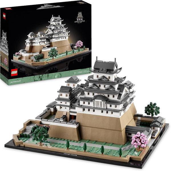 Castelul LEGO Architecture Himeji, Kit model pentru adulți, Colecția Landmark, Set pentru fanii grădinăritului creativ și ai culturii japoneze, cu copac cu flori de cireș, cadou pentru el și ea 21060
