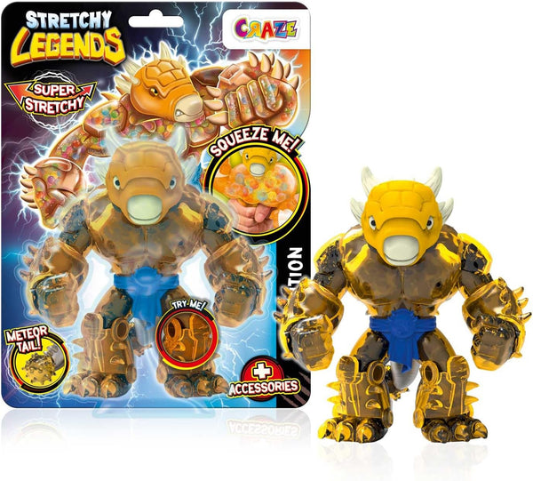 STRETCHY LEGENDS D'Molition - Figurine de acțiune elastice pentru copii, figuri de supereroi elastice pentru a colecta cu umplutură de slime