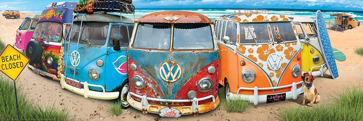 VW Bus - Combinație (puzzle jigsaw): Panorama jigsaw puzzle, 1000