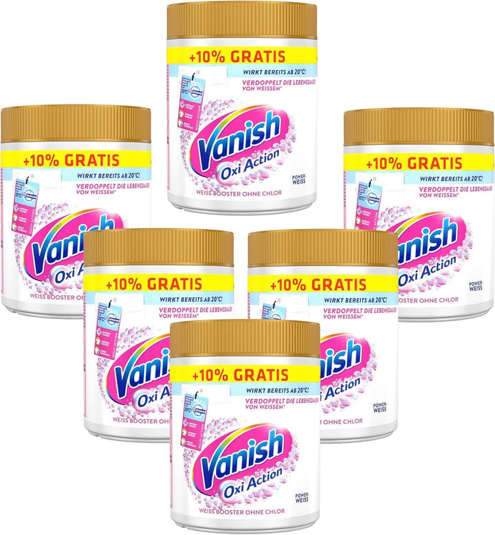 Vanish Oxi Action Powerwhite Powder - 1 X 1,125 Kg - pudră de îndepărtare a petelor și de îmbunătățire a rufelor fără clor - pentru rufe albe