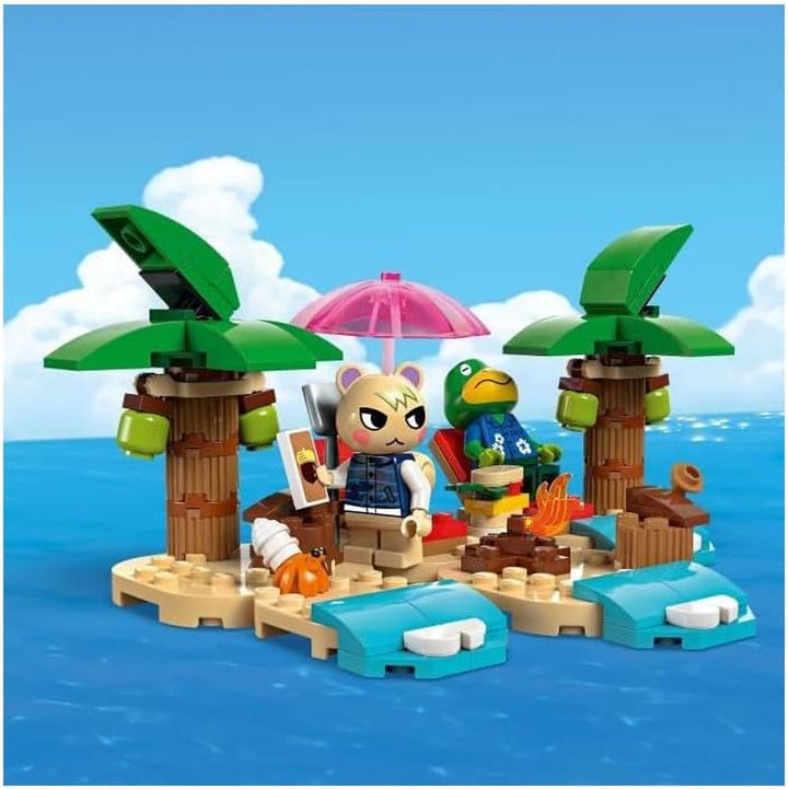 LEGO Animal Crossing Käptens Island Boat Tour, jucărie creativă pentru copii cu 2 minifigurine din seria de jocuri video, inclusiv Huschke, cadou pentru fete și băieți de la 6 ani 77048