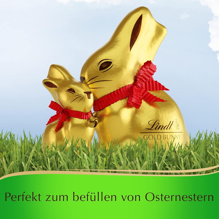 Lindt Schokolade Beauty of Nature GOLDHASEN | 100 G Tasche | Farbenfrohe Geschenkverpackung | 2 X GOLDHASE Vollmilch | Oster Schokolade | Schokoladengeschenk | Schokoladenhase | Osterhase