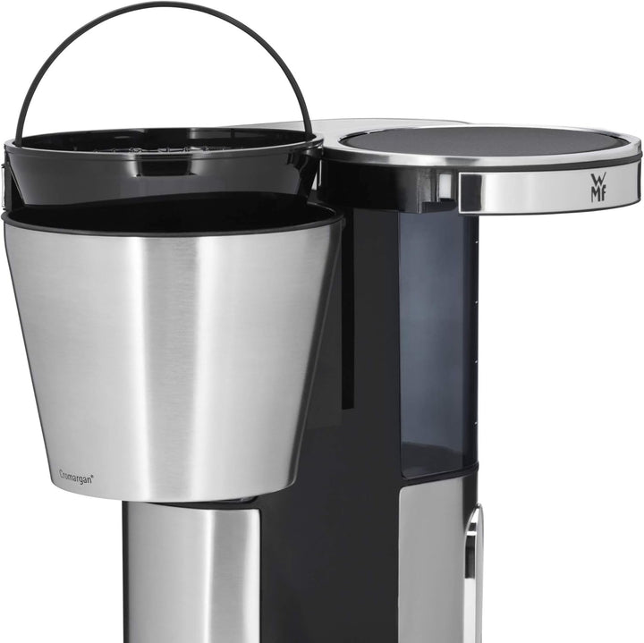 WMF Lumero filtru de cafea cu ulcior de sticlă, filtru de cafea, 10 cești, funcție de temporizare, placă de încălzire, filtru de cafea cu rezervor de apă detașabil, oprire automată, 1000 W