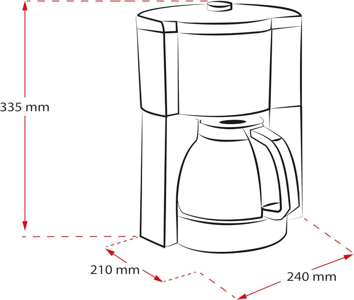 Melitta Look Perfection - Cafetieră cu rezervor de apă detașabil, filtru de cafea cu ulcior de sticlă și opritor de picurare, pentru până la 10 cești de cafea, negru