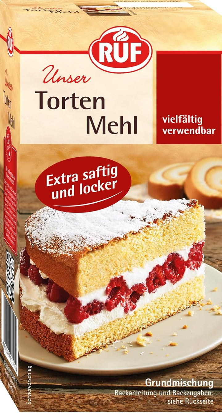 RUF Biskuit Teig, Backmischung Für Einen Saftigen Biskuitteig, Gelingsicher Und Schnell Zubereitet, Zur Herstellung Von Biskuitrollen, Biskuitkuchen Oder Tortenboden, 1 X 250G