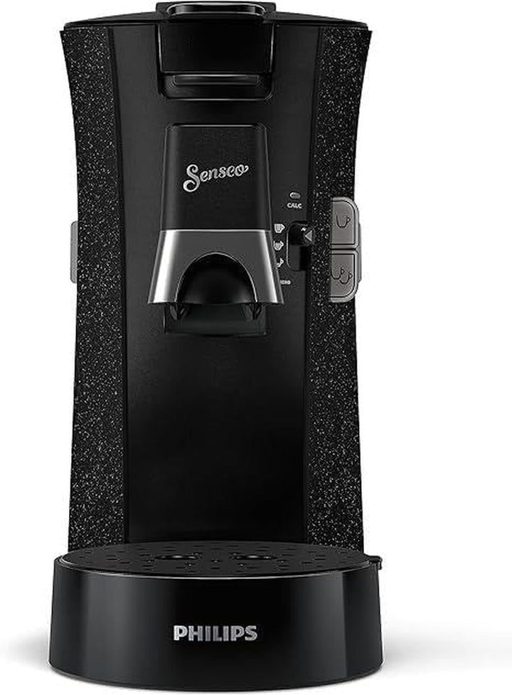 Aparat de cafea cu doze Philips Senseo Select Eco, negru/marcat - Alegerea intensității cafelei plus funcție memo, Fabricat din plastic reciclat (CSA240/20)