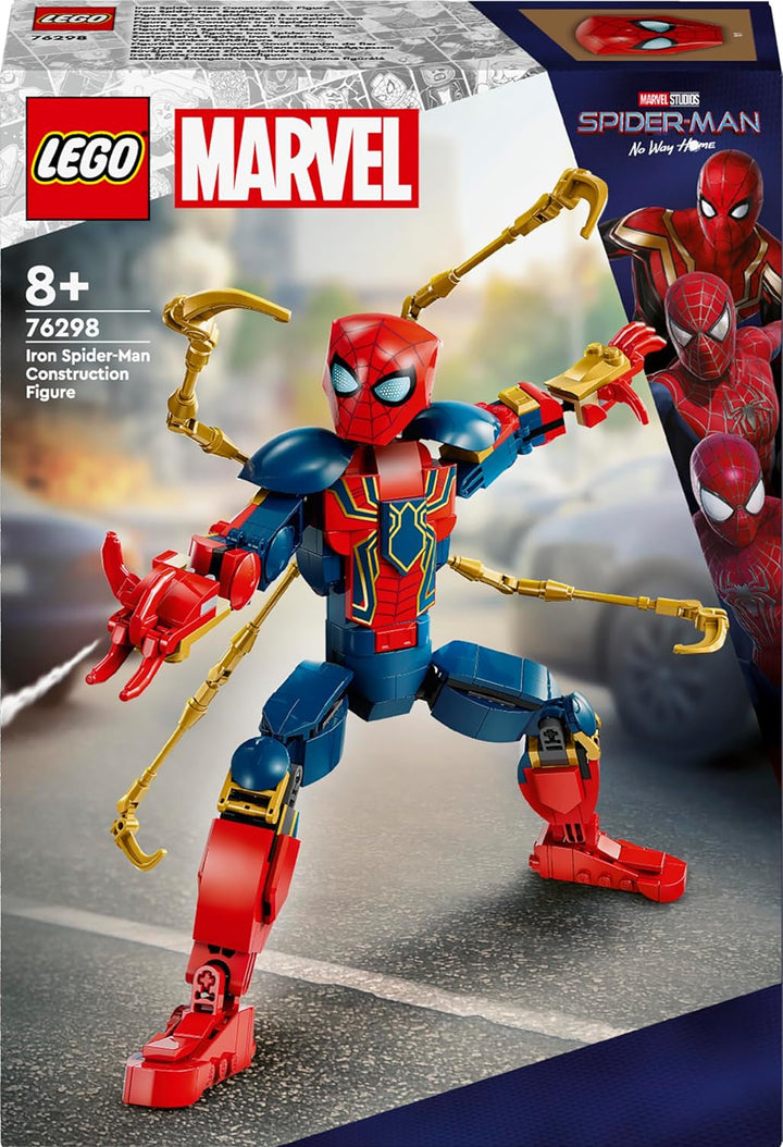 Figurină de construcție LEGO Marvel Iron Spider-Man, jucărie de acțiune cu supereroi pentru copii cu vârsta peste 8 ani, băieți și fete, set cu armură, model construibil, idee de cadou Avengers pentru fanii filmelor Marvel 76298