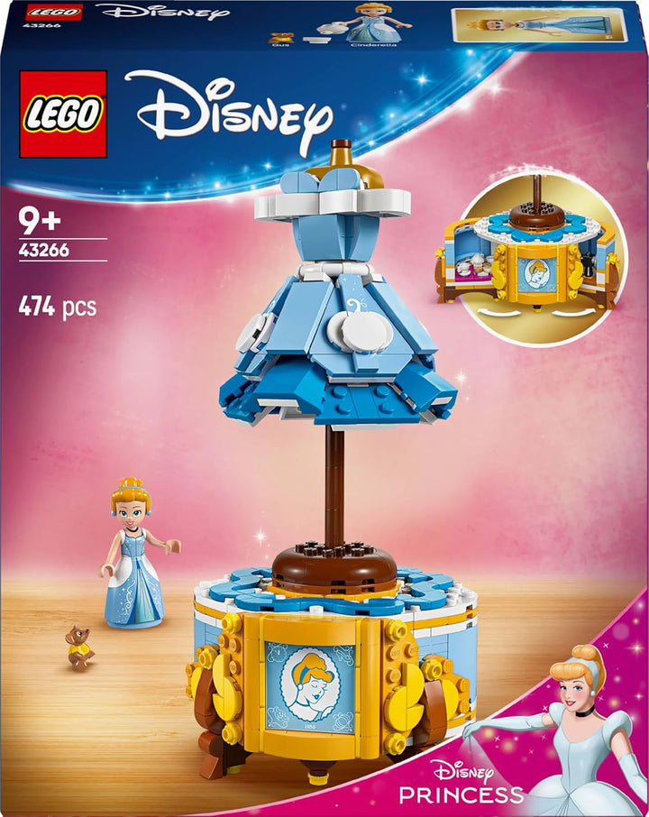 LEGO Ç€ Rochia prințesei Disney Cenușăreasa, jucărie pentru băieți și fete de la 9 ani - include un cuier pentru rochii, o mini păpușă Cenușăreasa și o figurină de șoarece - Playset creativ 43266