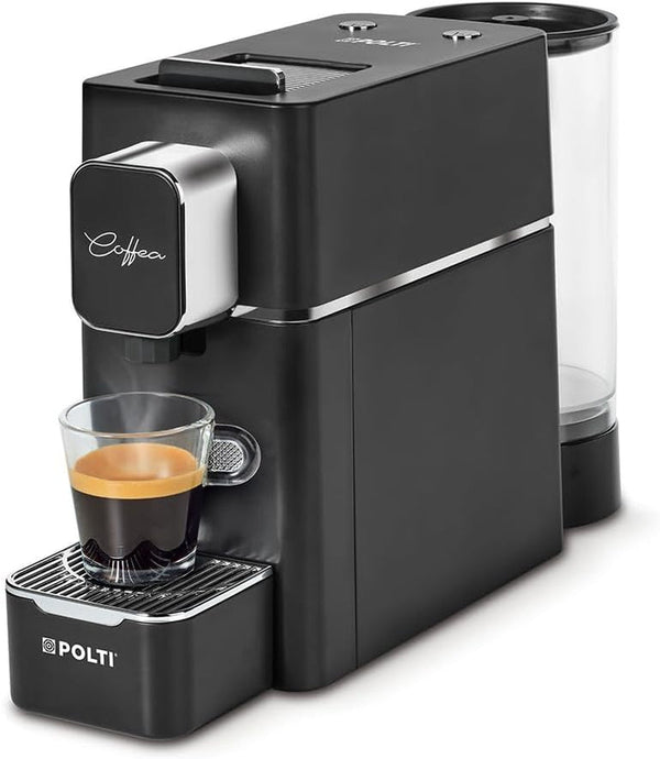 Espressoare POLTI Coffea S15B, compatibil cu doze E.S.E. 44 mm, rezervor 0,85 L, presiunea pompei 19 bar, culoare neagră
