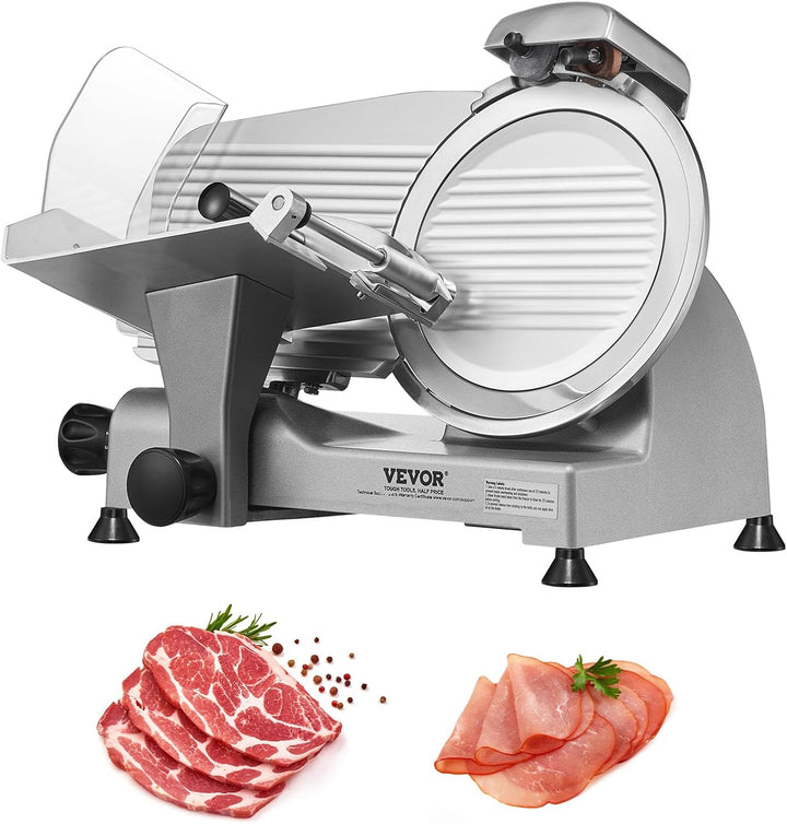 VEVOR Kommerzieller Fleisch Allesschneider 320 W, Elektrische Aufschnittmaschine Lebensmittelschneider Mit 30,48 Cm-Kohlenstoffstahlklinge, 0–15 Mm Einstellbare Dicke Für Fleisch, Käse Usw.