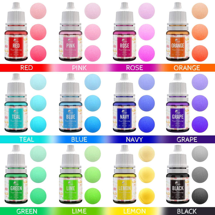 Set 12 coloranti alimentari x 6 ml, lichid