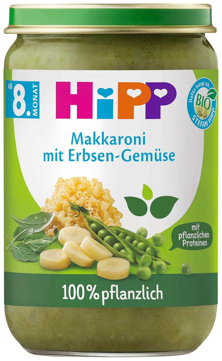 Hipp Bio Makkaroni Mit Erbsen-Gemüse, 220G, 6Er Pack (6X220G)