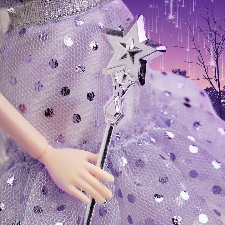 Barbie Signature Tooth Fairy Doll, păpușă de colecție cu aripi de zână, baghetă magică și pungă de monede, cadou pentru copii 6+, JCW43