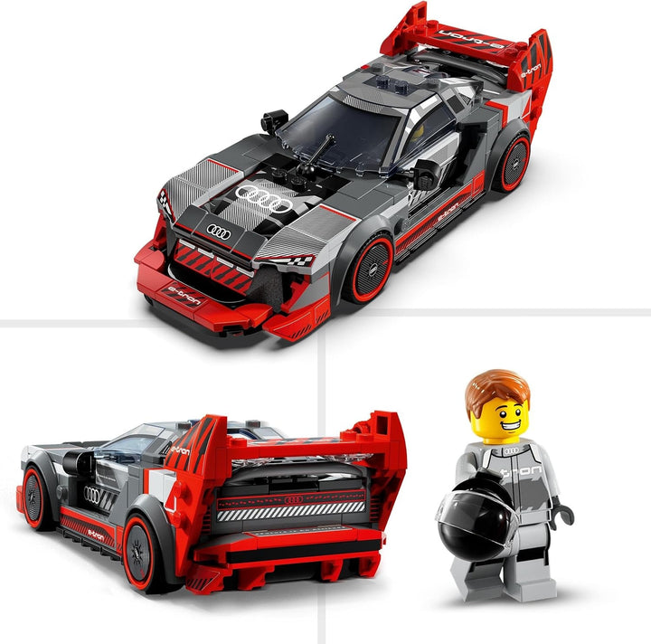 Set de mașini de curse LEGO Speed Champions Audi S1 E-Tron Quattro cu jucării auto pentru a construi, juca și expune, model de mașină pentru copii, cadou pentru băieți și fete de 9 ani 76921