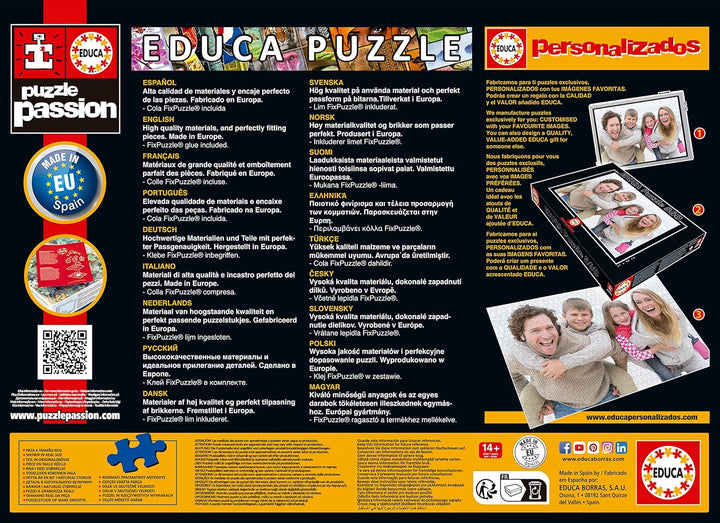 Educa - Puzzle 1000 piese pentru adulti | Minunile lumii, puzzle 1000 piese pentru adulti si copii, obiective turistice, harta lumii. Jigsaw puzzle pentru adulți de la 14 ani (19022)