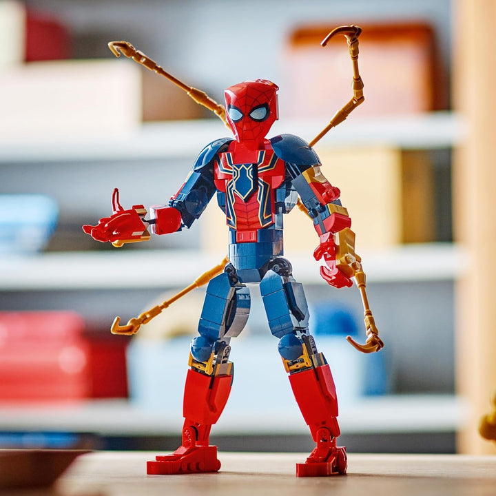 Figurină de construcție LEGO Marvel Iron Spider-Man, jucărie de acțiune cu supereroi pentru copii cu vârsta peste 8 ani, băieți și fete, set cu armură, model construibil, idee de cadou Avengers pentru fanii filmelor Marvel 76298