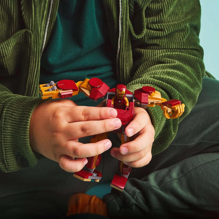 LEGO Marvel Iron Man Mech Vs. Ultron - Jucărie de supererou cu 2 minifigurine - Figură de acțiune cu brațe, picioare și degete mobile - Cadou pentru băieți și fete cu vârsta peste 6 ani 76307
