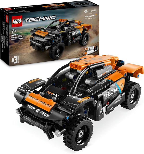 Set mașină de curse LEGO Technic NEOM Mclaren Extreme E, jucărie cu motor pentru copii, mașină cu vânt construibilă, cadou Technic pentru băieți și fete de la 7 ani 42166
