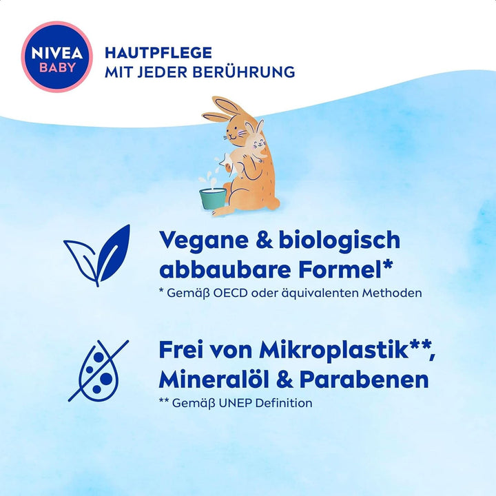 NIVEA Baby AQUA Feuchttücher, Baby Feuchttücher Zur Sanften Reinigung Empfindlicher Haut, Hypoallergene Und Parfümfreie Feuchttücher Für Babys Mit 99% Wasser (1 X 57 Stück)