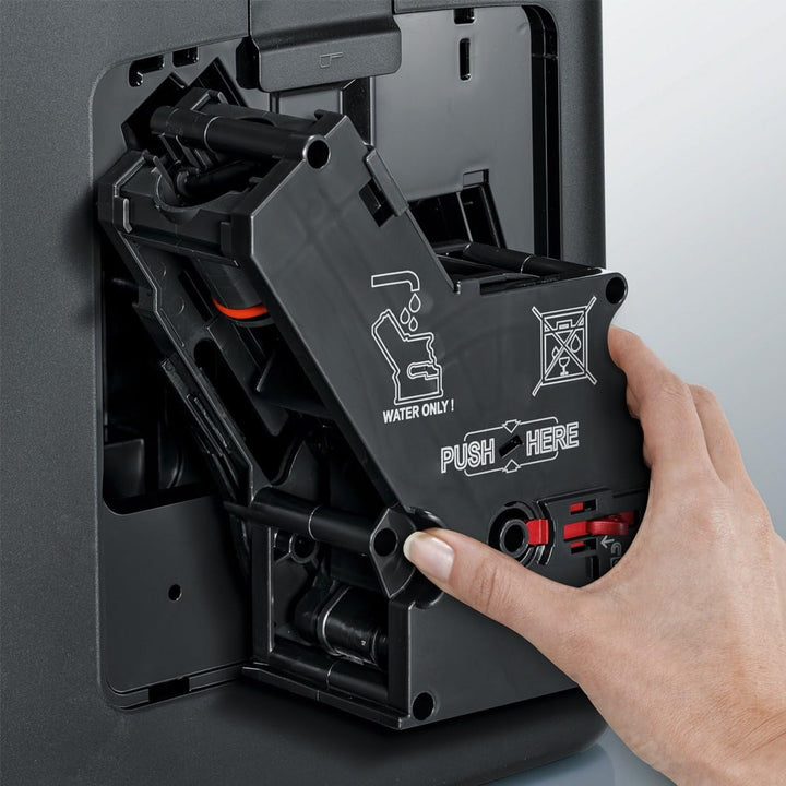 Aparat de cafea complet automat SIEMENS EQ6 plus S700 TE657503EN, Pentru multe specialități de cafea, Spumă de lapte, Măcinător ceramic, Funcție cu două cești, Anticalcar, Curățare automată cu abur, 1500 W, Oțel inoxidabil