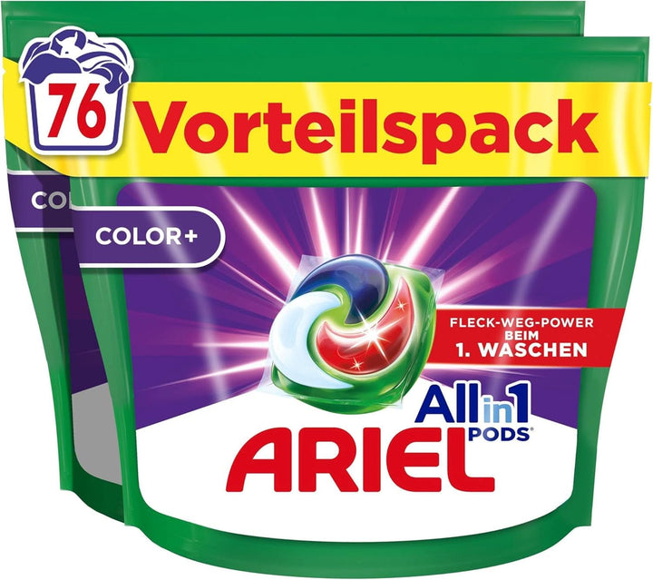 Detergent Ariel PODS All-In-1, 76 spalari, detergent color, curățenie strălucitoare