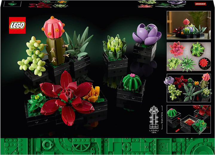 LEGO Botanicals Succulents - Set de construcție flori artificiale pentru adulți - Set de construcție buchet de flori - Hobby creativ și decorațiuni pentru casă - Idee de cadou pentru femei și bărbați - Colecție botanică (9 plante) 10309