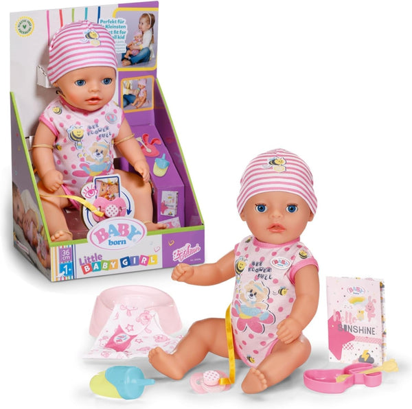 BABY Born Lena (fetiță) 36 cm, păpușă cu 7 funcții pentru copii de la 1 an, funcționează fără baterie, păpușă mare de 36 cm, 834596 Zapf Creation, roz