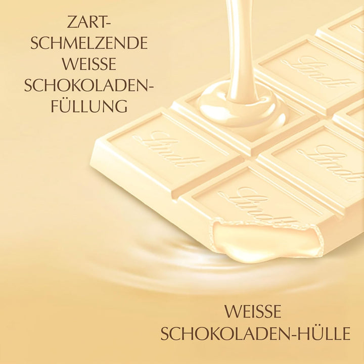 Lindt Schokolade LINDOR Weiß | 100 G Tafel | Weiße Schokolade Mit Einer Unendlich Zartschmelzenden Füllung | Schokoladentafel | Schokoladengeschenk