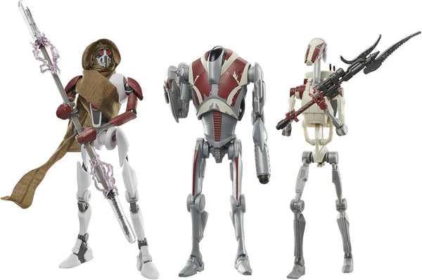 Star Wars Seria Neagră Magna Raider, Super Battle Droid, Jedi Battle Droid: Survivor Action Figures 3-pack, Scale 15 cm