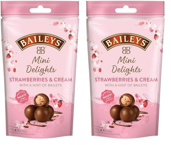 Baileys Chocolate Mini Delights Strawberries & Cream | 1 X 102 G | Zartschmelzende Mini-Pralinen | Pralinen Geschenk | Gefüllt Mit Baileys Likör