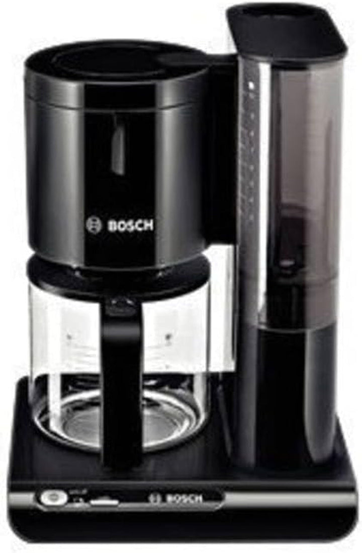 Bosch filtru de cafea Styline TKA8011, senzor de aromă, protecție aromă carafa de sticlă 1,25 L, pentru 10-15 cești, oprire automată, sistem de detartrare, opritor de picurare, suport filtru pivotant, 1160 W, alb