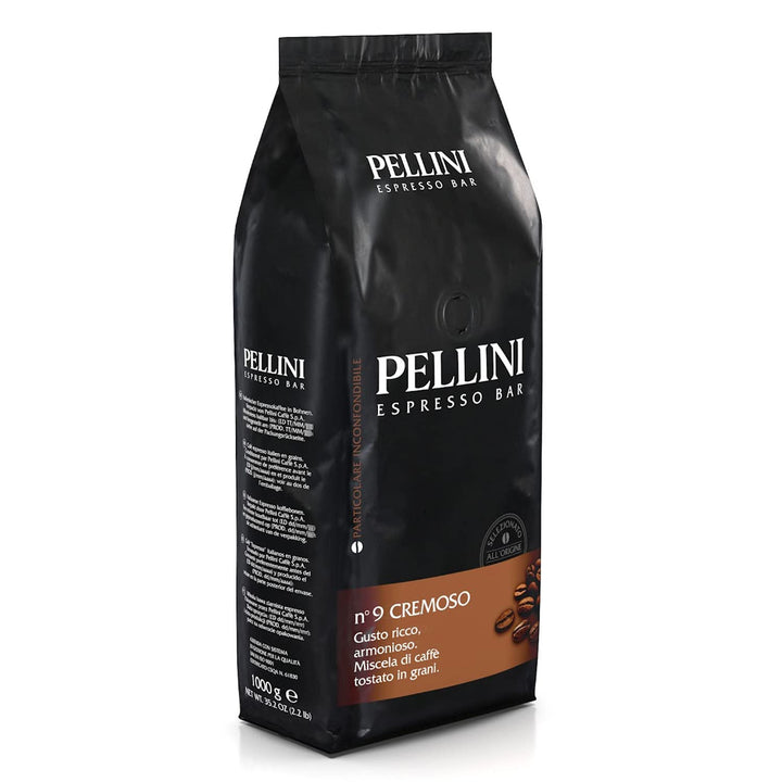 Pellini N.9 Cremoso, Kaffeebohnen Für Espresso 1Kg, Arabica- Und Robusta-Mischung Mit Einem Vollmundigen Und Harmonischen Geschmack, Mittlere Röstung