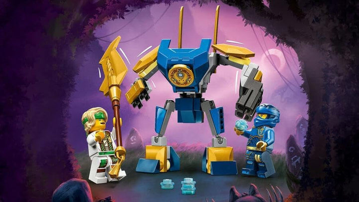 LEGO NINJAGO Jay Battle Mech, jucărie ninja pentru copii cu figurine, inclusiv minifigurina Jay cu mini katana, figurine de acțiune și mecs, cadou mic pentru băieți și fete creative de la 6 ani 71805