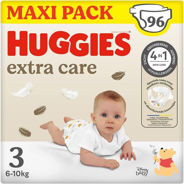 Huggies Extra Care Windeln, Größe 3 (4-9 Kg), Packung Mit 96 Stück