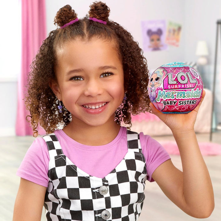 L.O.L. Surpriză! Mermaids Baby Sisters - Cu cozi care își schimbă culoarea, Selecție surpriză, Conține 1 păpușă cu accesorii drăguțe, Colecționează toate cele 8 păpuși, Pentru copii cu vârsta peste 4 ani (pachet de 2)