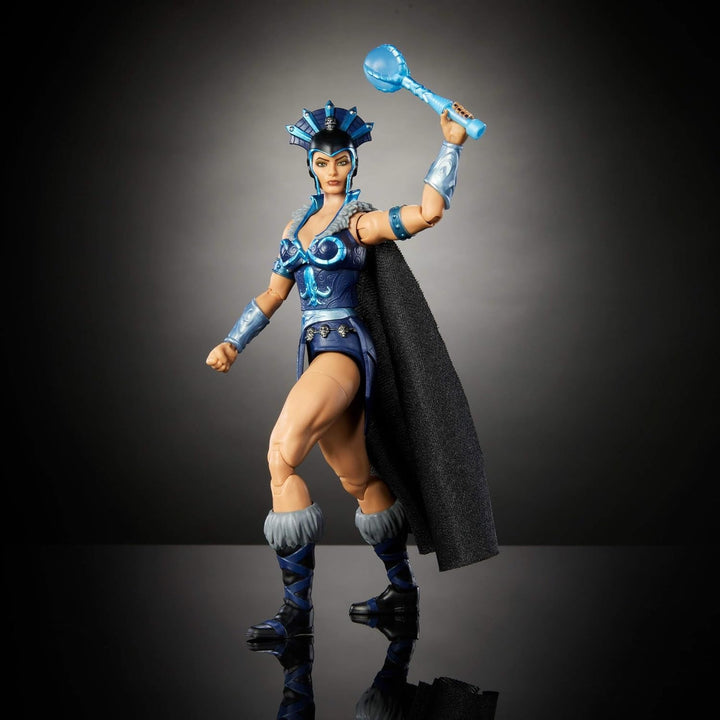 Masters of the Universe Masterverse Action Figure Aprox. 18 Cm înălțime, New Eternia Evil-Lyn, MOTU Toy Villainess, Sorceress, 30 puncte de mișcare, baghetă cu glob de cristal, JBP77