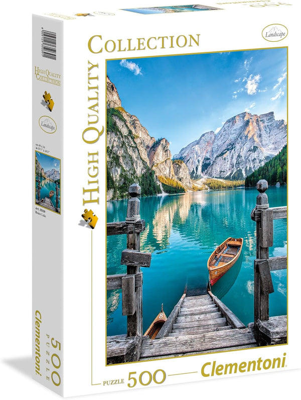 Clementoni 35039 Braies Lake - Puzzle 500 piese de la 9 ani, Puzzle colorat pentru adulți cu culori îndrăznețe, Joc de îndemânare pentru întreaga familie, Idee frumoasă de cadou